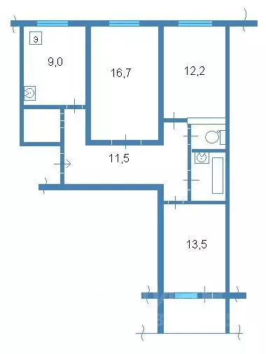 3-к кв. Тульская область, Тула Ложевая ул., 130 (59.7 м) - Фото 1