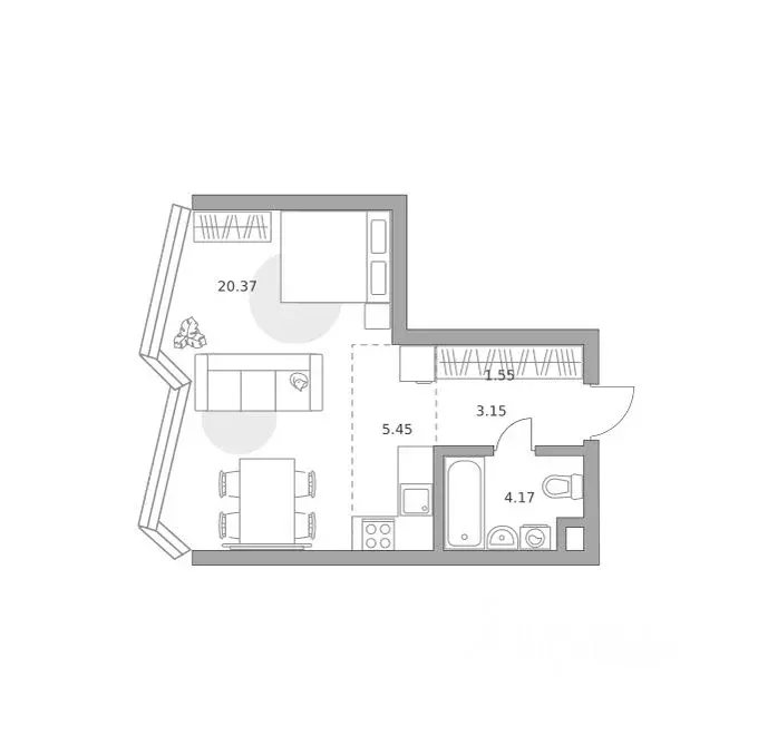 1-к кв. Москва ул. Народного Ополчения, 34С4 (34.69 м) - Фото 1