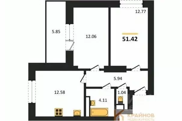 2-к кв. Воронежская область, Воронеж Транспортная ул., 58 (51.42 м) - Фото 0