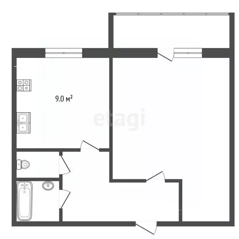1-к кв. Забайкальский край, Чита 6-й мкр, 34 (40.0 м) - Фото 2