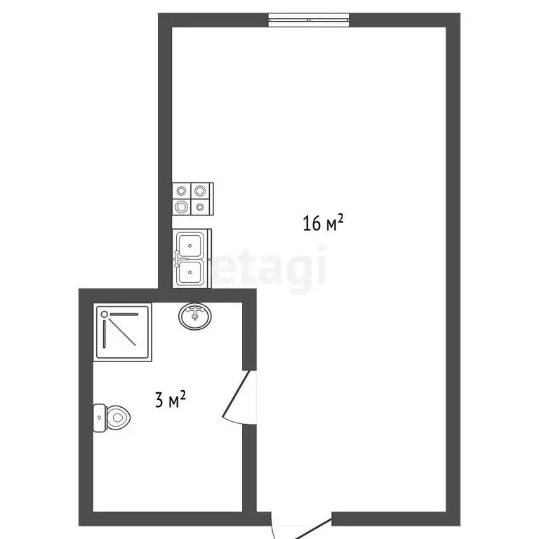 Квартира-студия: Санкт-Петербург, Муринская дорога, 27к3 (19.7 м) - Фото 1