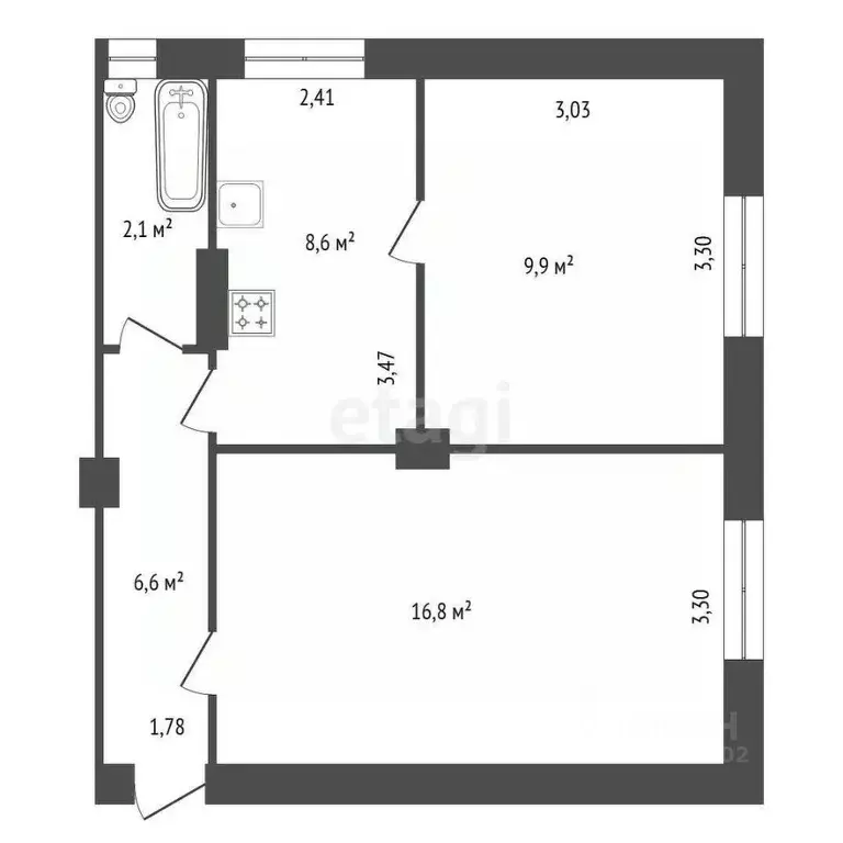 Комната Башкортостан, Уфа Заводская ул., 182 (16.8 м) - Фото 2