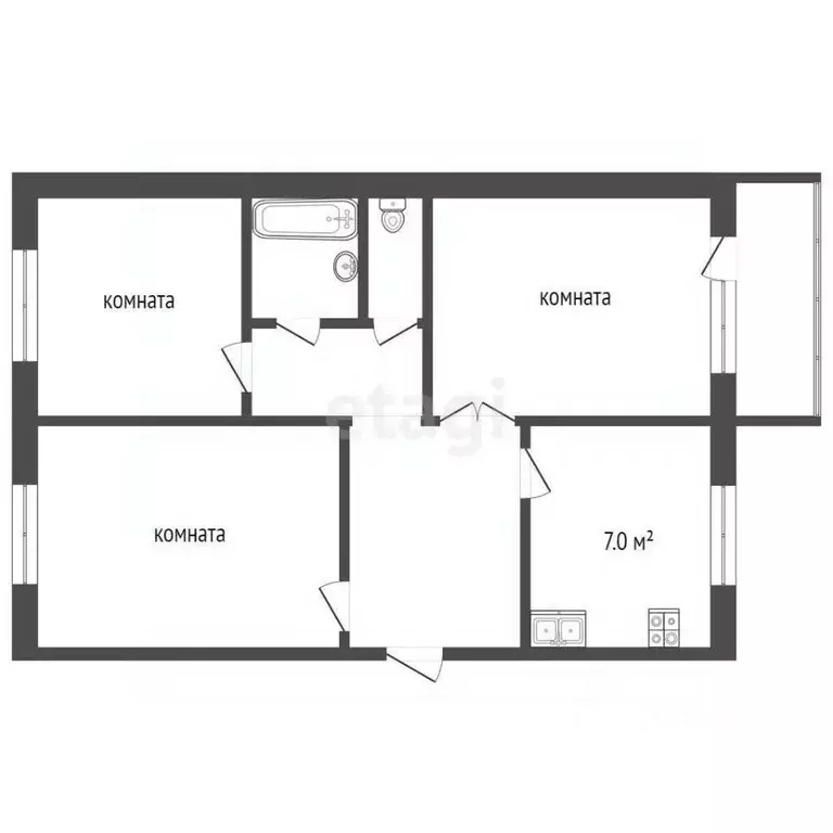 3-к кв. Тюменская область, Тюмень Парфеново мкр, ул. Тимуровцев, 32 ... - Фото 1