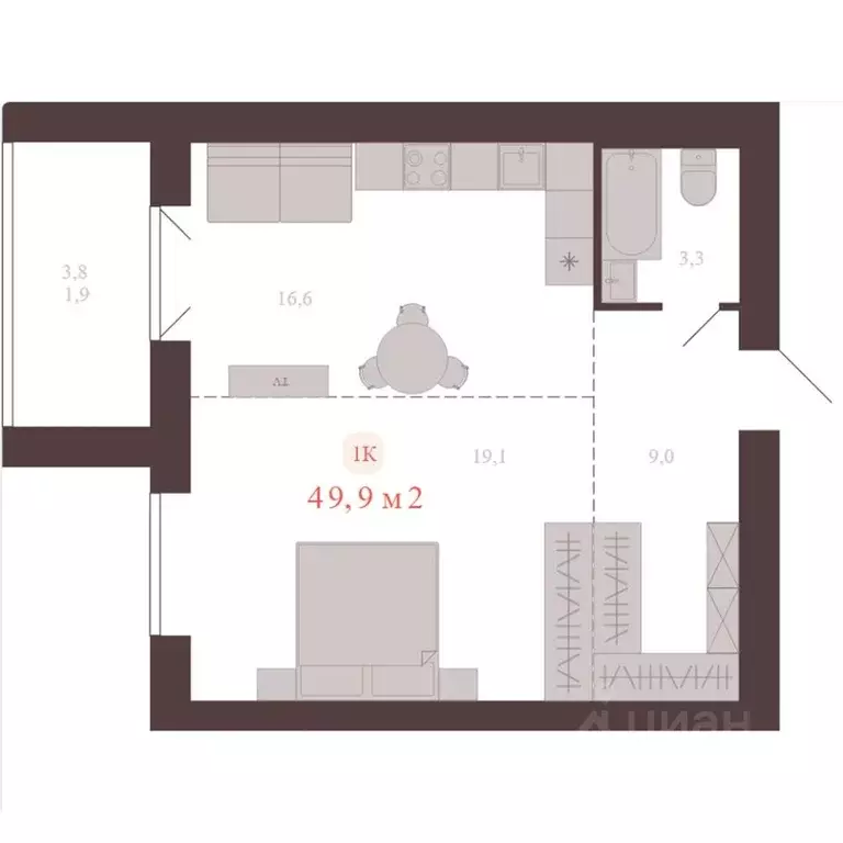 1-к кв. Алтайский край, Новоалтайск ул. Южсиба, 52А (49.9 м) - Фото 0