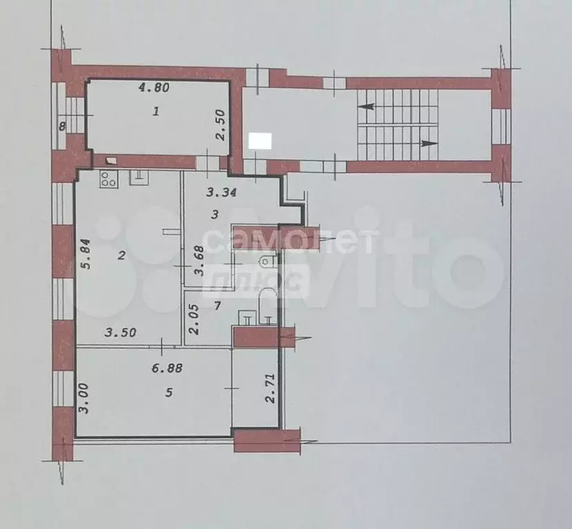 2-к. квартира, 68,4 м, 4/5 эт. - Фото 0