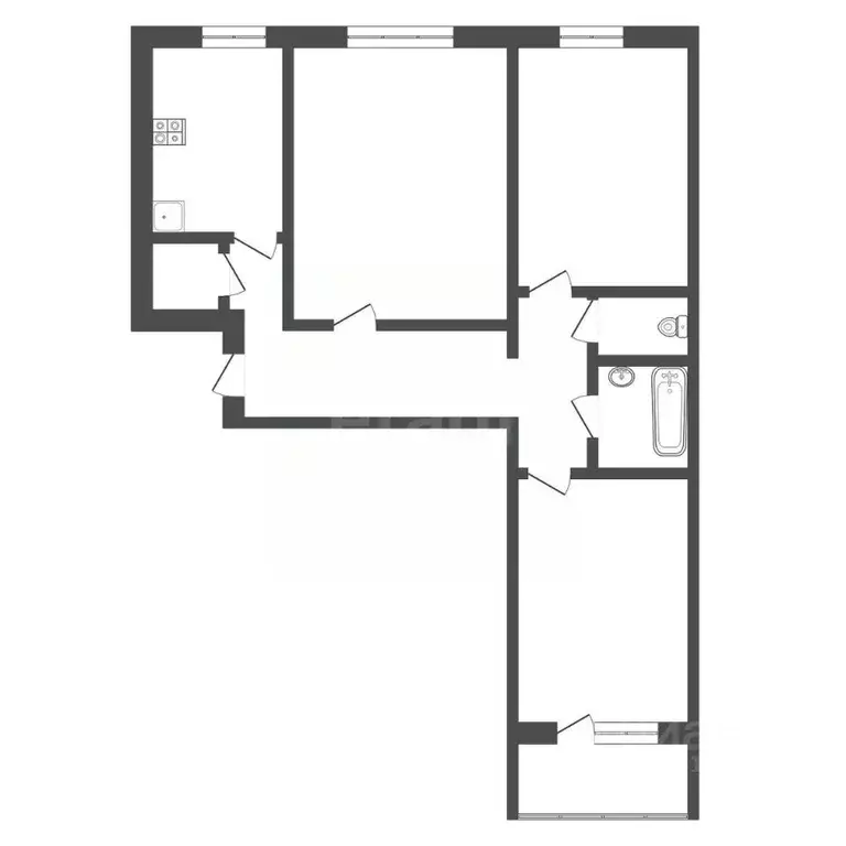3-к кв. Тульская область, Новомосковск ул. Мира, 52А (66.2 м) - Фото 2