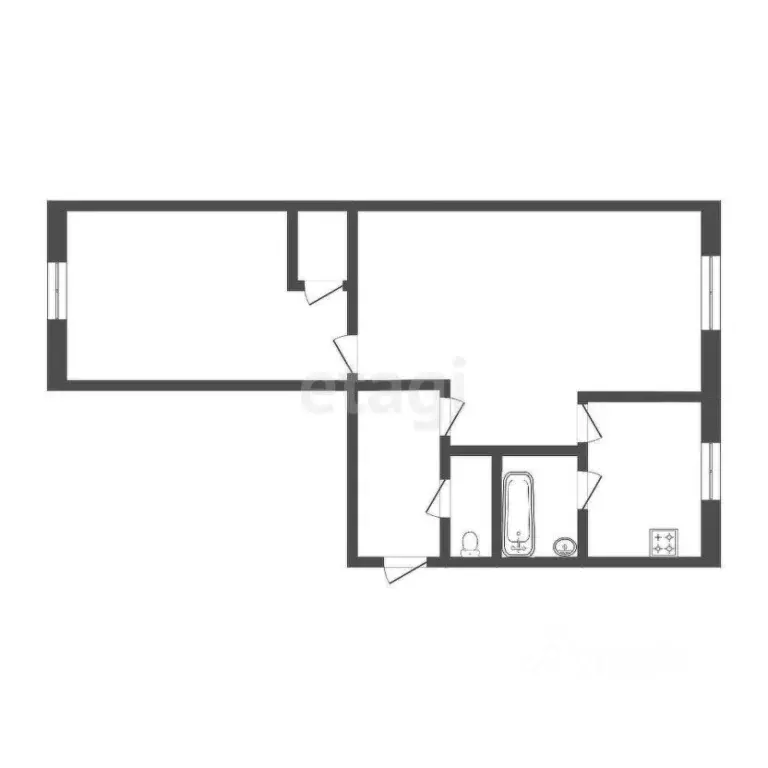 2-к кв. Тюменская область, Тюмень ул. Салтыкова-Щедрина, 3 (45.4 м) - Фото 2