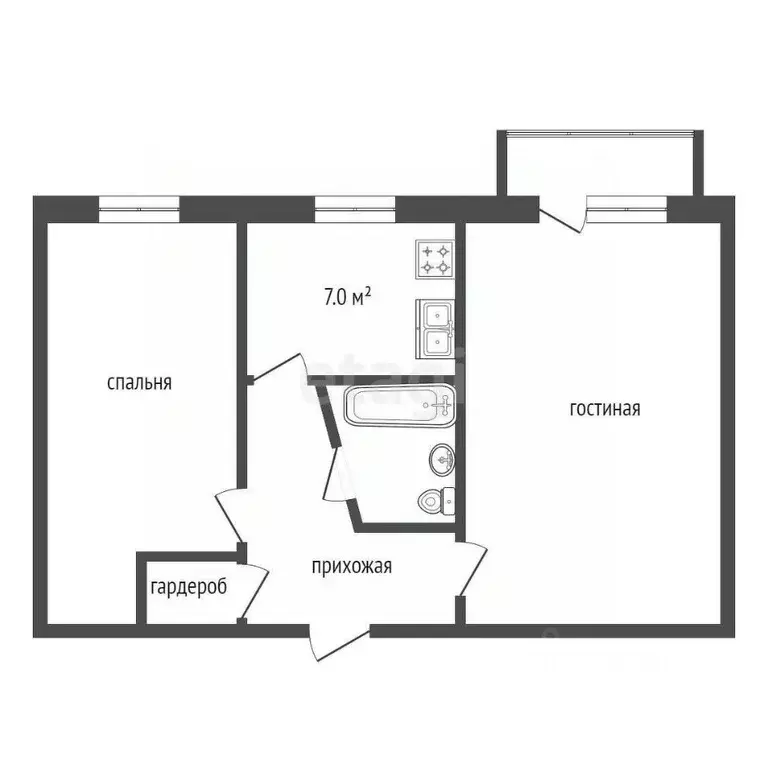 2-к кв. Владимирская область, Муром Орловская ул., 7 (43.3 м) - Фото 1