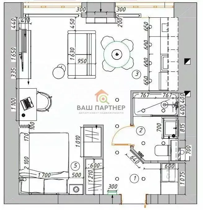 1-к кв. Волгоградская область, Волгоград ул. Рокоссовского, 44 (31.5 ... - Фото 2