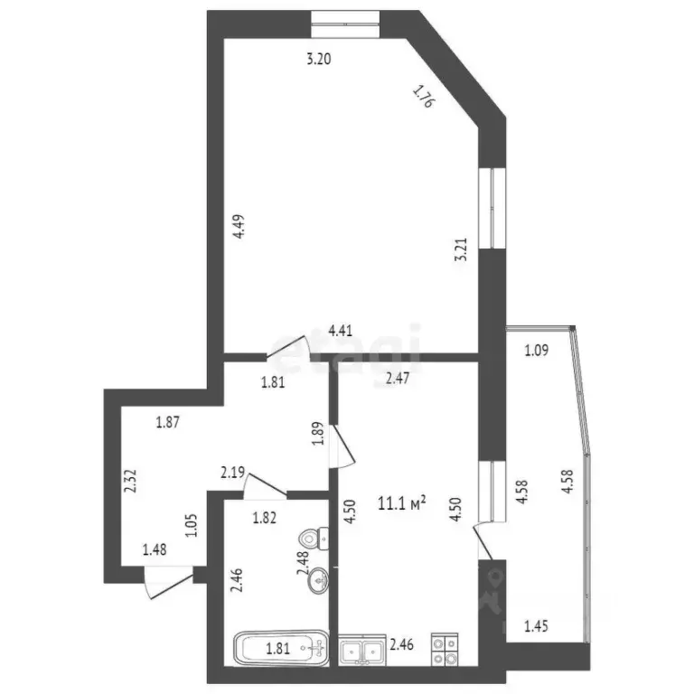 1-к кв. Мордовия, Саранск ул. Короленко, 6 (41.4 м) - Фото 1