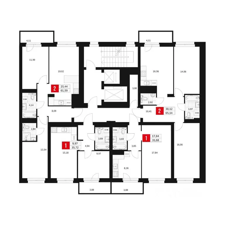 2-к кв. Башкортостан, Уфа ул. Большая Московская, 11 (65.14 м) - Фото 2