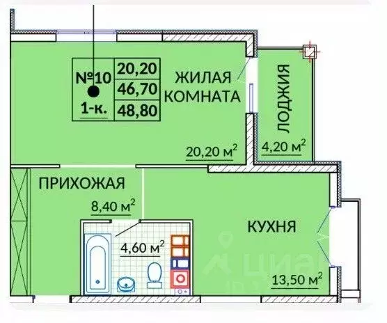 1-к кв. Крым, Судак ул. Инициативных, 80 (48.8 м) - Фото 1