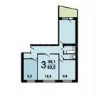 Аукцион: 3-к. квартира, 61,4 м, 7/9 эт. - Фото 0