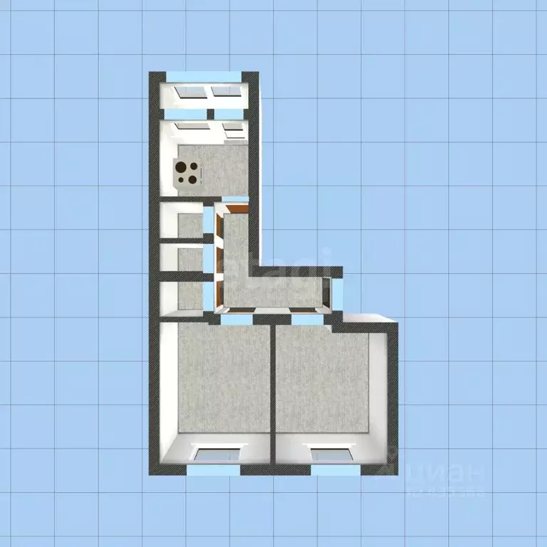 2-к кв. Белгородская область, Губкин ул. Анатолия Кретова, 9А (67.4 м) - Фото 1