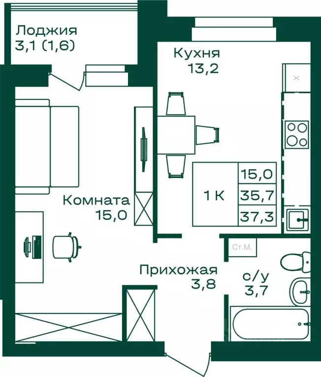 1-к кв. Алтай, Майминский район, с. Майма  (37.3 м) - Фото 0