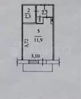 Квартира-студия, 16,7 м, 7/9 эт. - Фото 1