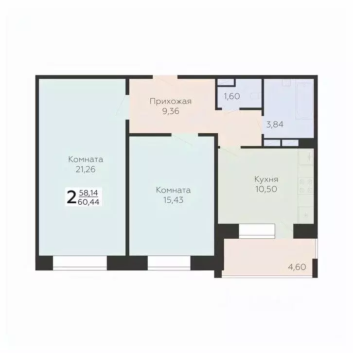 2-к кв. Орловская область, Орел ул. Панчука, 83Б (65.37 м) - Фото 0