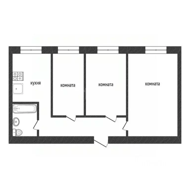 3-к кв. Ленинградская область, Новая Ладога Волховский район, Южный ... - Фото 2