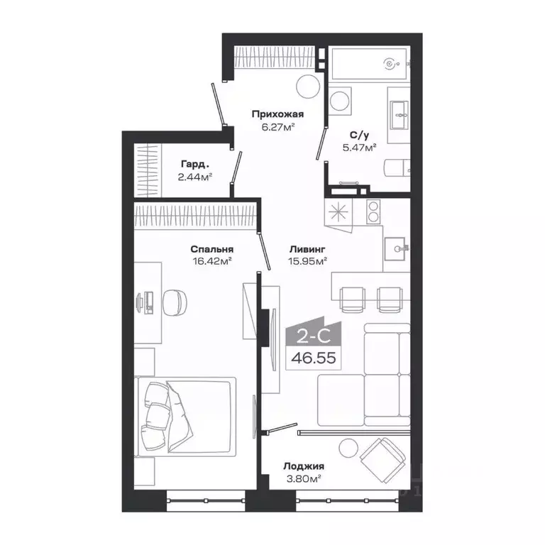 2-к кв. Новосибирская область, Новосибирский район, Краснообск рп, 7-й ... - Фото 1