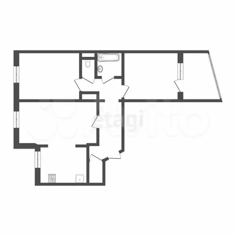 3-к. квартира, 65,4 м, 8/9 эт. - Фото 0
