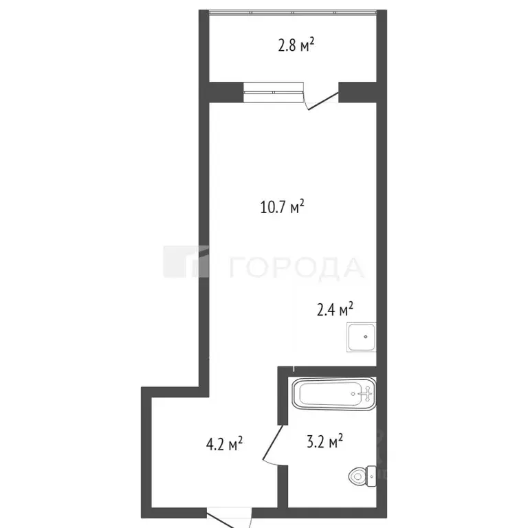 Студия Алтайский край, Барнаул ул. Смирнова, 94А (23.3 м) - Фото 0