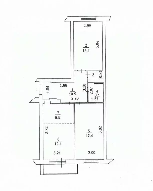 3-к кв. Кемеровская область, Кемерово ул. Тухачевского, 29Б (66.7 м) - Фото 2