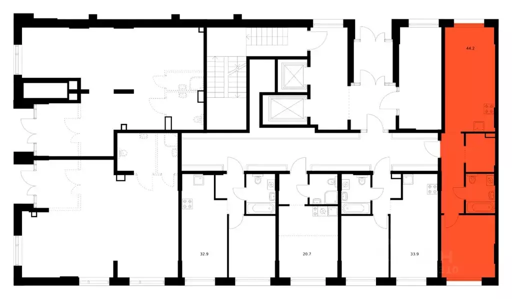 1-к кв. Татарстан, Казань Сиберово жилой комплекс, 3 (44.2 м) - Фото 2