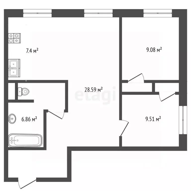2-к кв. Москва проезд 5-й Подбельского, 4АК5 (55.6 м) - Фото 2