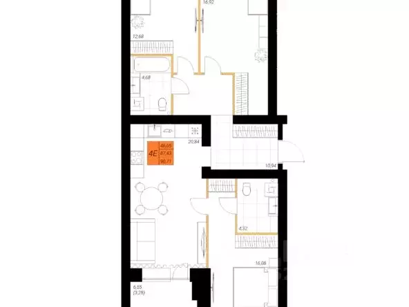 3-к кв. Архангельская область, Северодвинск Индустриальная ул., 35А ... - Фото 1