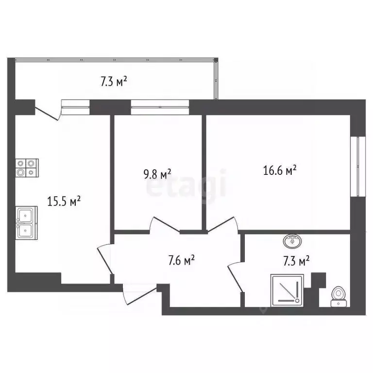 2-к кв. Краснодарский край, Анапа проезд Родниковый, 15 (63.6 м) - Фото 2