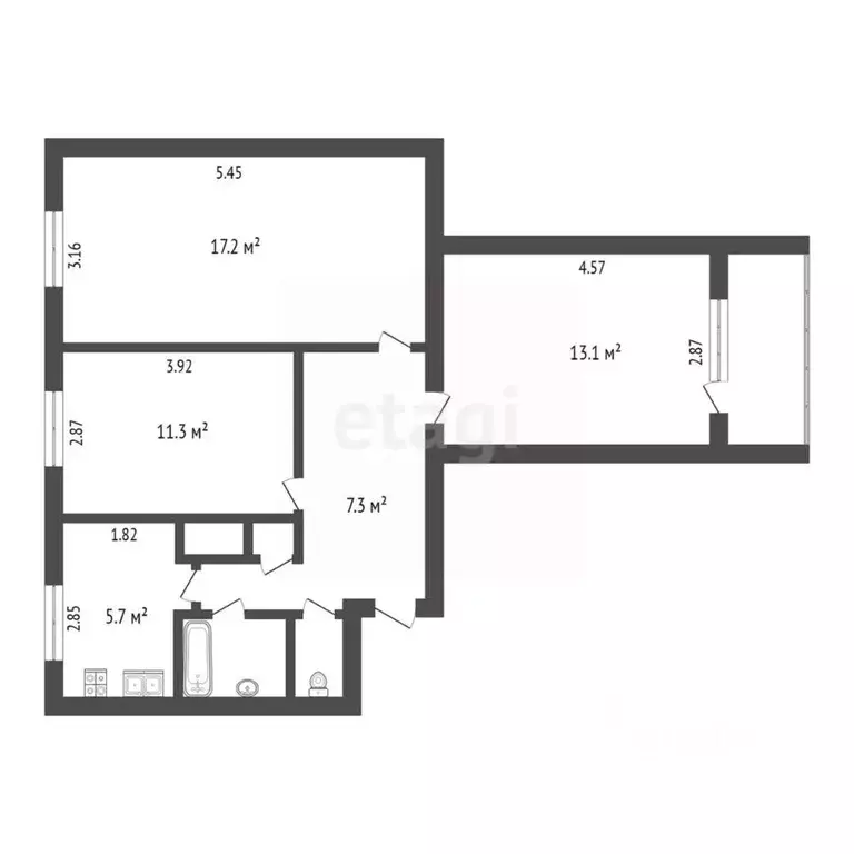 3-к кв. Ямало-Ненецкий АО, Новый Уренгой ул. Геологоразведчиков, 4 ... - Фото 2