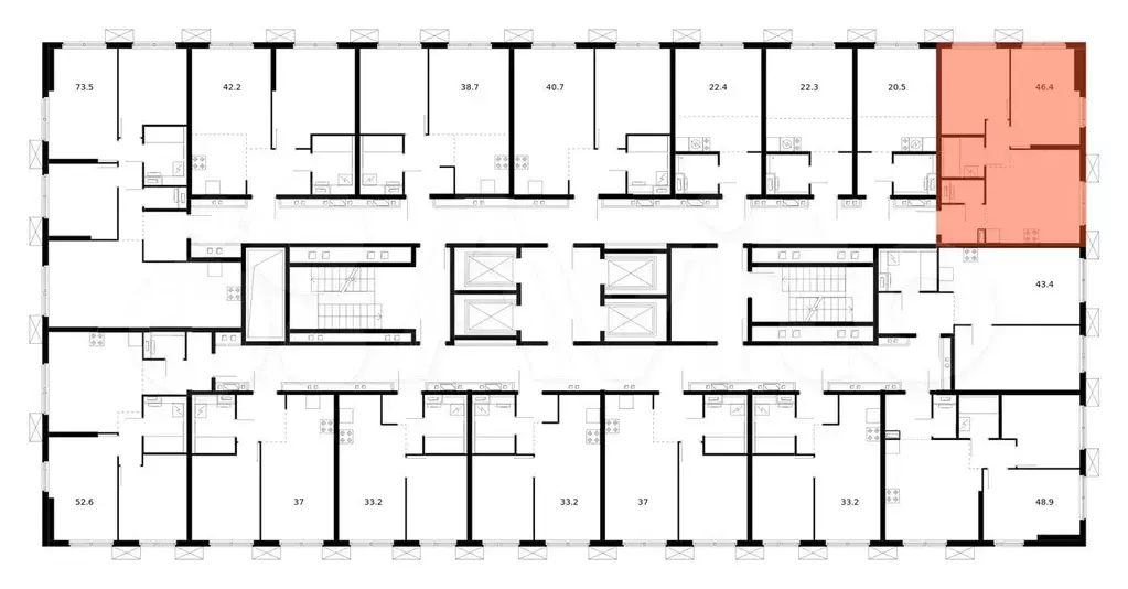 2-к. квартира, 46,4 м, 29/33 эт. - Фото 1