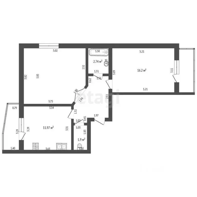 2-к кв. Мордовия, Саранск ул. Девятаева, 3 (58.5 м) - Фото 1
