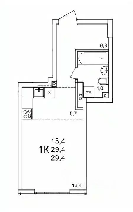 1-к кв. Нижегородская область, Нижний Новгород д. Анкудиновка, КМ ... - Фото 1