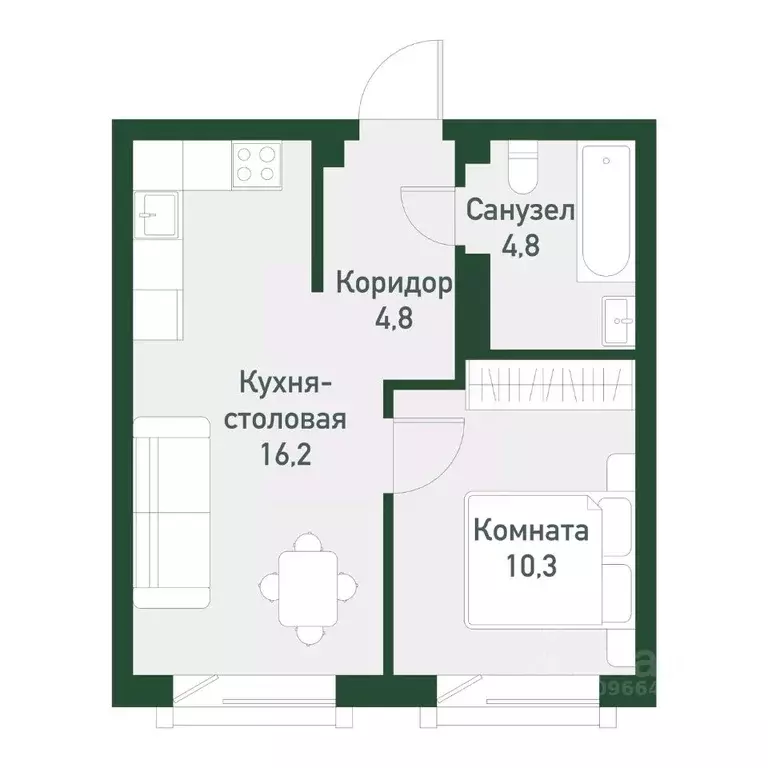 1-к кв. Челябинская область, Челябинский городской округ, пос. ... - Фото 0