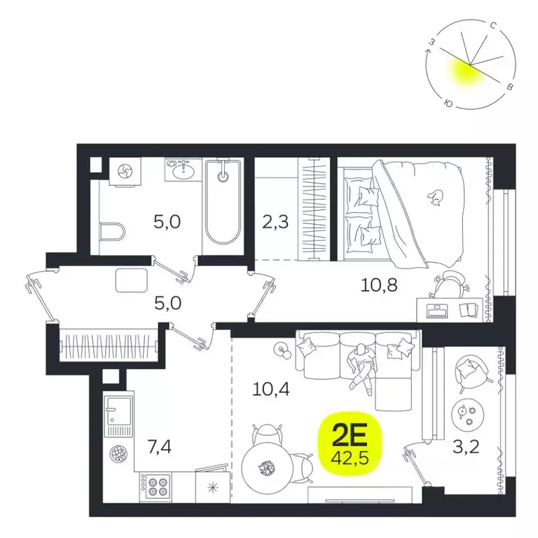 2-к кв. Свердловская область, Екатеринбург Южная Ботаника жилрайон, ... - Фото 1