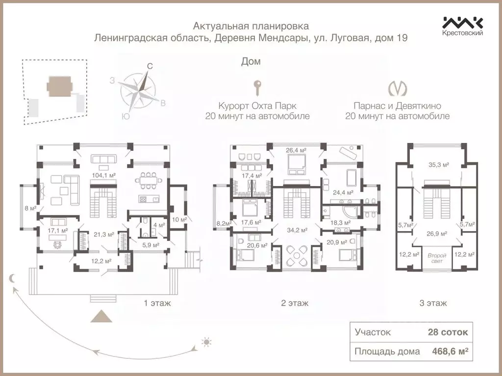 Коттедж в Ленинградская область, Всеволожский район, Бугровское ... - Фото 1