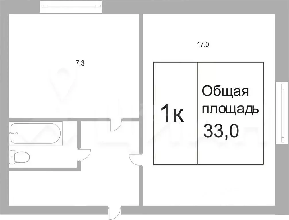 1-к кв. Башкортостан, Уфа ул. Юрия Гагарина (34.0 м) - Фото 1