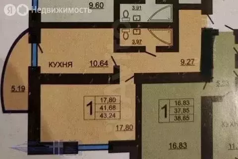 1-комнатная квартира: Санкт-Петербург, проспект Пятилеток, 15к8 (42.3 ... - Фото 1