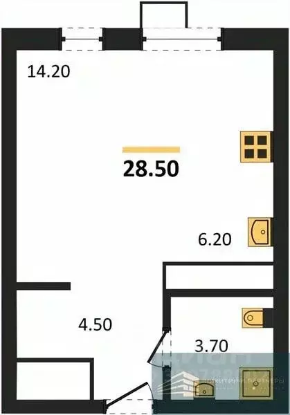 Студия Воронежская область, Воронеж бул. Содружества, 6 (28.6 м) - Фото 1