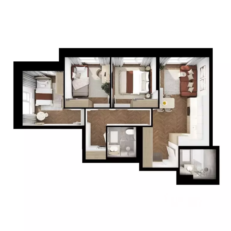 3-к кв. Бурятия, Улан-Удэ ул. Шмидта, 37А (60.6 м) - Фото 2