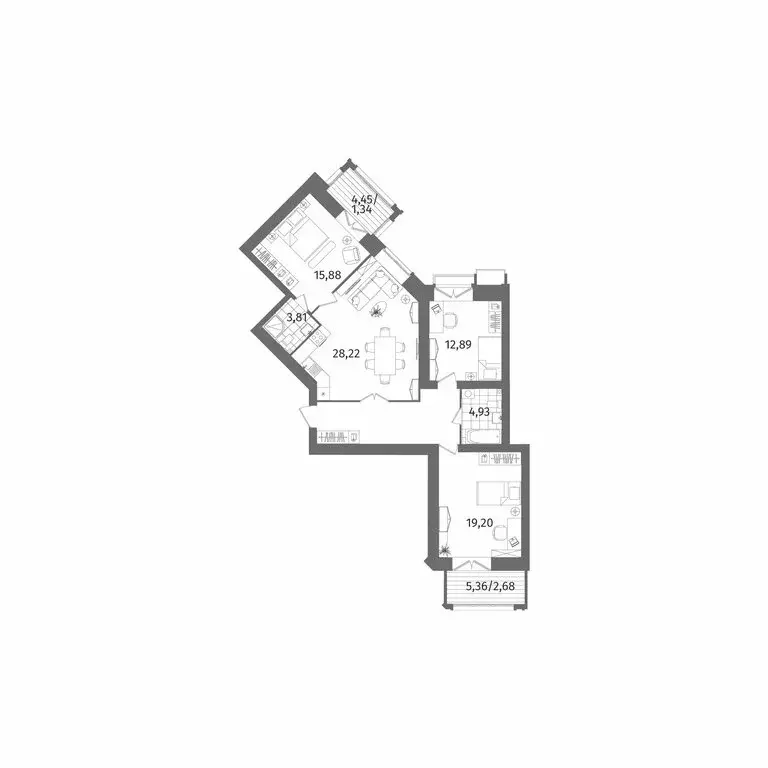 3-комнатная квартира: Санкт-Петербург, Лиственная улица, 20к2 (104 м) - Фото 1