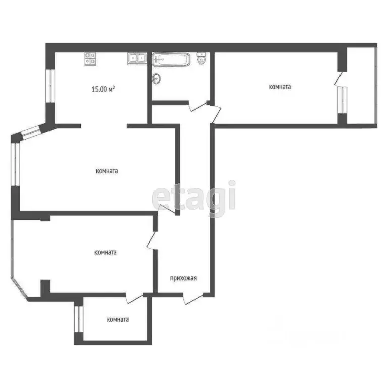 3-к кв. Тюменская область, Тюмень ул. Сакко, 30 (101.5 м) - Фото 2