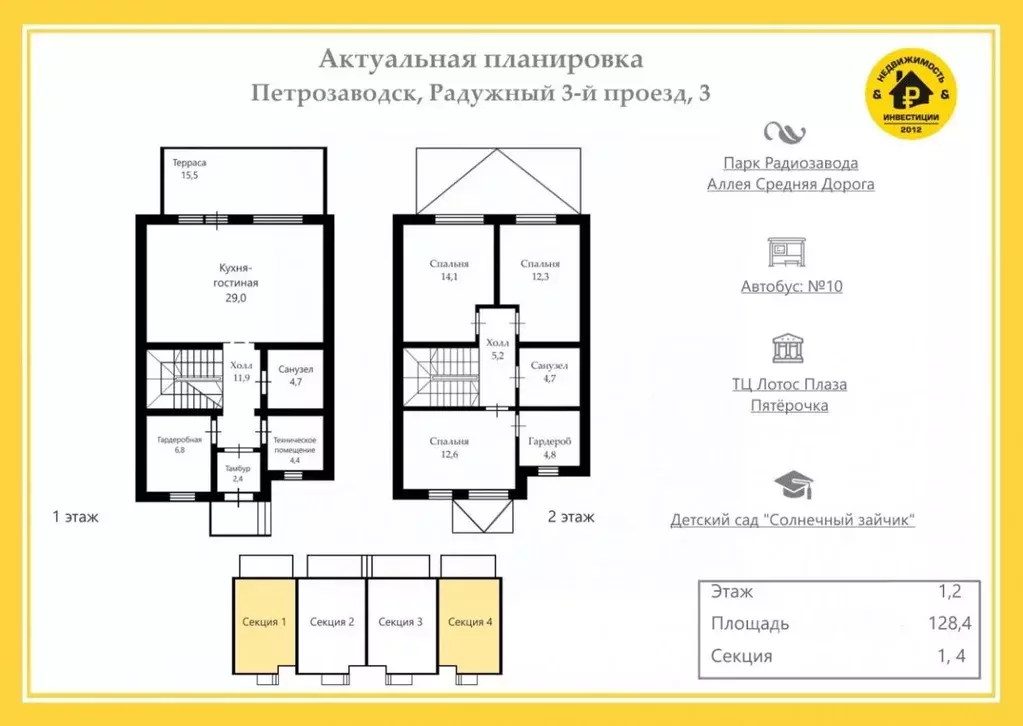 Таунхаус в Карелия, Петрозаводск проезд 3-й Радужный (128 м) - Фото 1