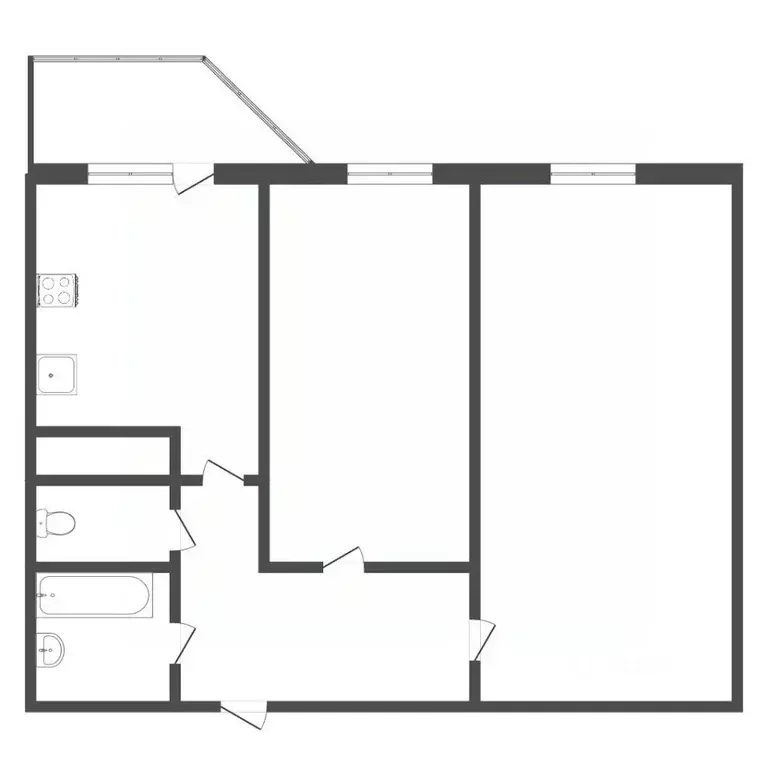 2-к кв. Тюменская область, Тюмень ул. Андрея Бушуева, 4к1 (54.0 м) - Фото 2