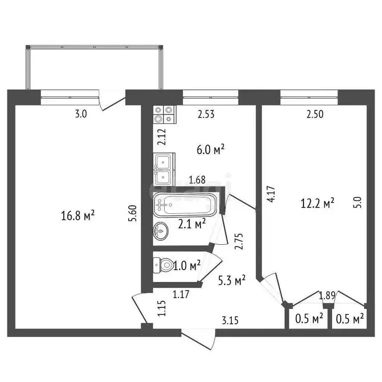 2-комнатная квартира: Миасс, улица 8 Марта, 161 (45.4 м) - Фото 1