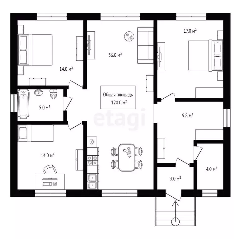 Дом в Каменский сельсовет, микрорайон Гармония (120 м) - Фото 1