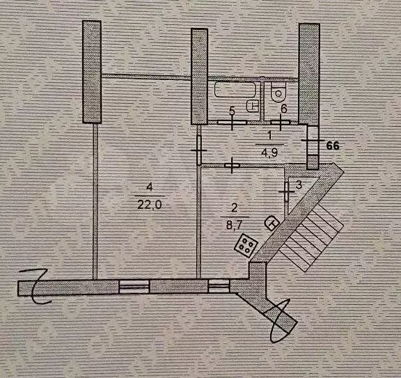 1-к. квартира, 40 м, 5/5 эт. - Фото 0