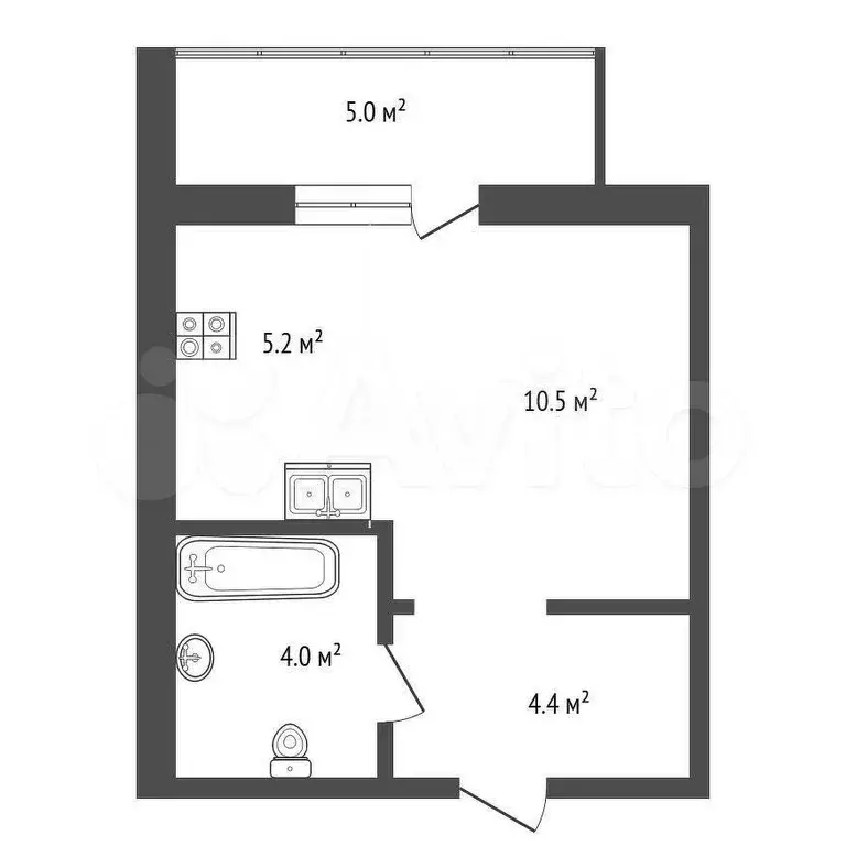 Квартира-студия, 24,1 м, 9/16 эт. - Фото 0