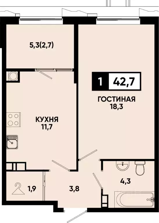 1-к кв. Ставропольский край, Кисловодск Моя Легенда жилой комплекс ... - Фото 1